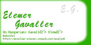 elemer gavaller business card